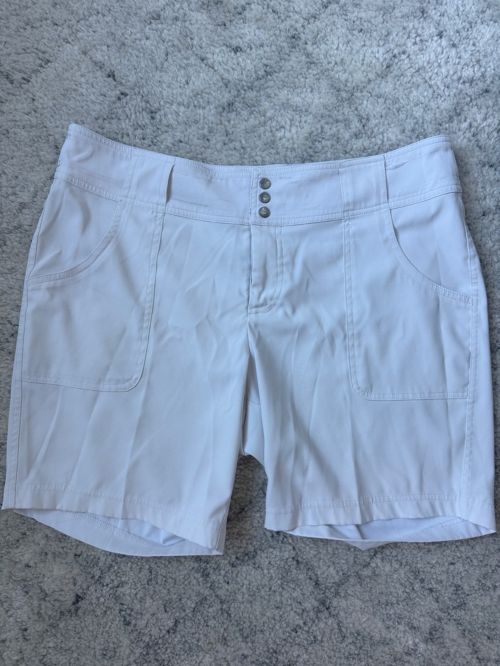 Jofit White Mid-Rise Bermuda Shorts